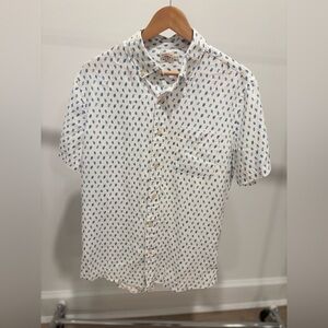 Faherty Mens White and Blue Playa button down Men's Shirt